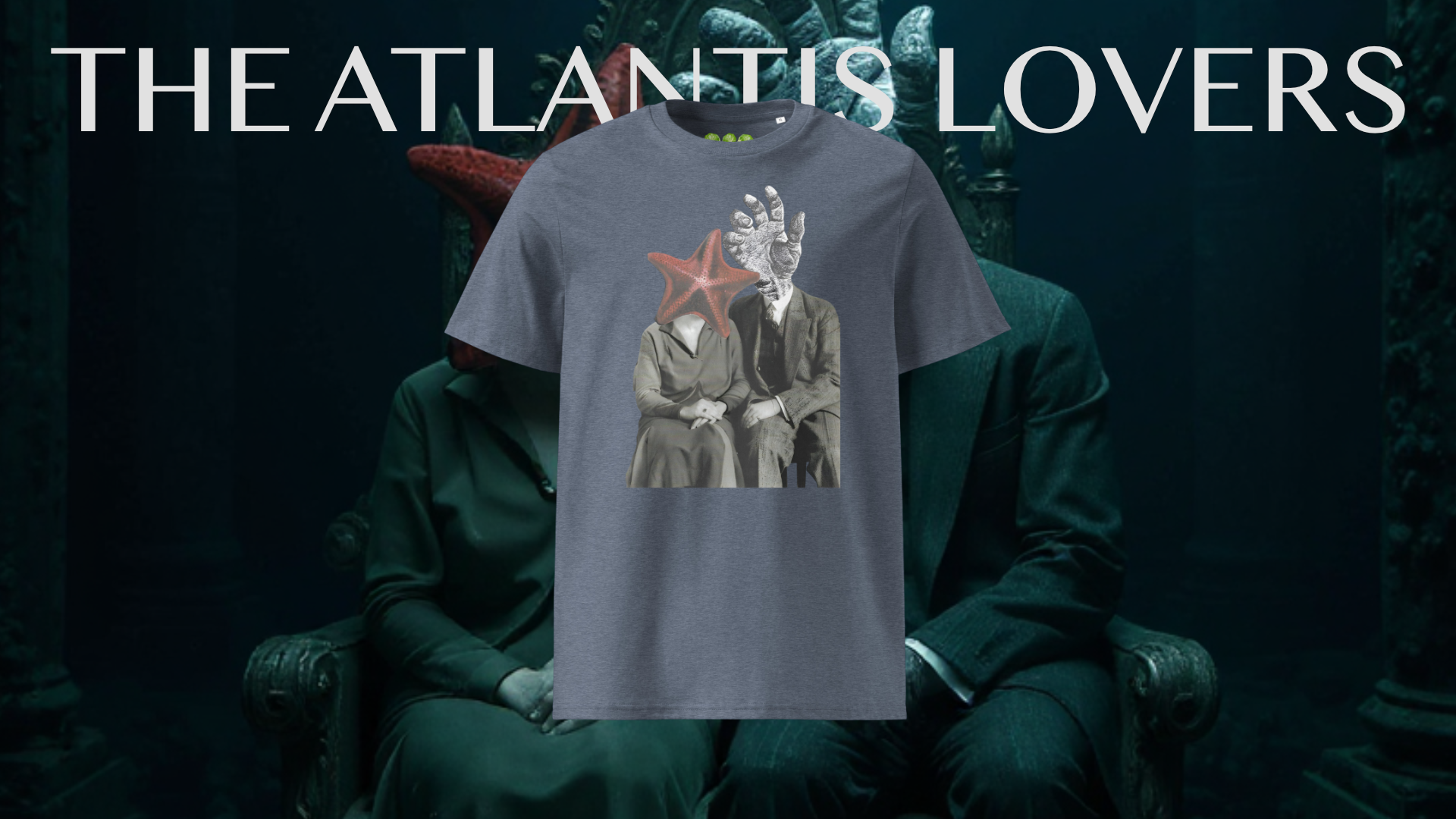 The Atlantis Lovers Organic Unisex T-shirt of the Ash Long Collection banner 