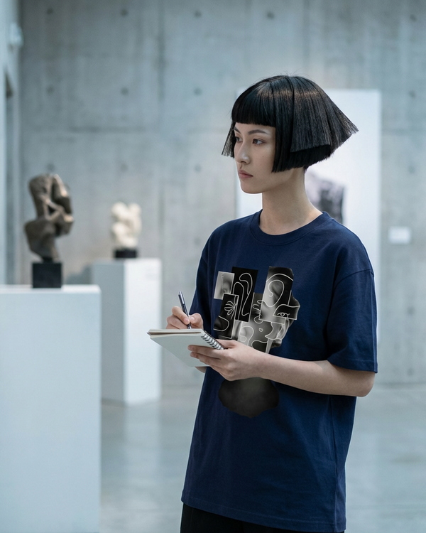 ISOLDE - Abstract Cubist Tee - Heavyweight Cotton