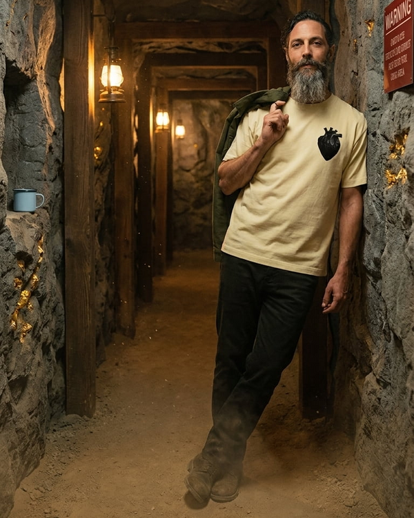 The Heavy Duty Tee Boxy - The Heart Of Gold - 260GSM Heavyweight