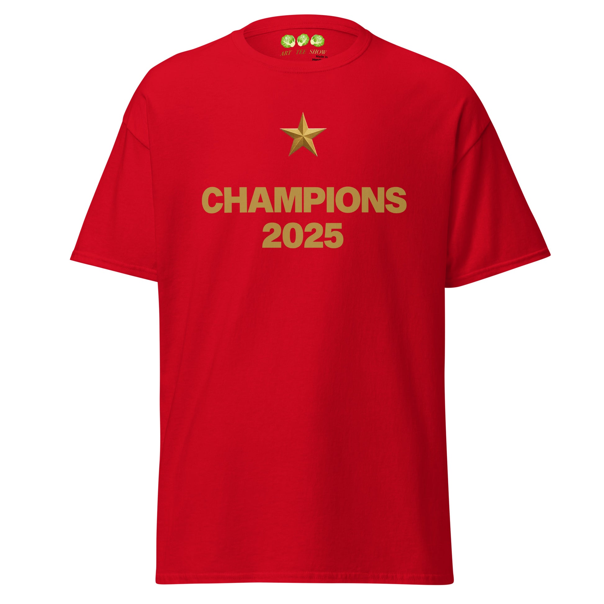 Red PSG Champions League Winners 2025 fan art tribute unisex classic t-shirt from Art Tee Show 