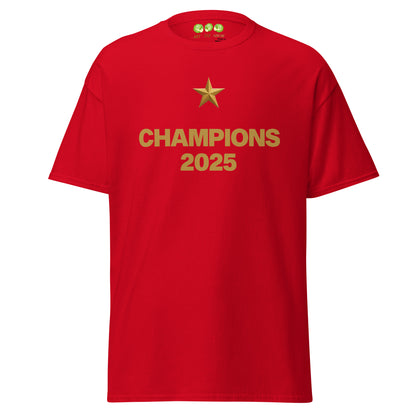 Red PSG Champions League Winners 2025 fan art tribute unisex classic t-shirt from Art Tee Show 