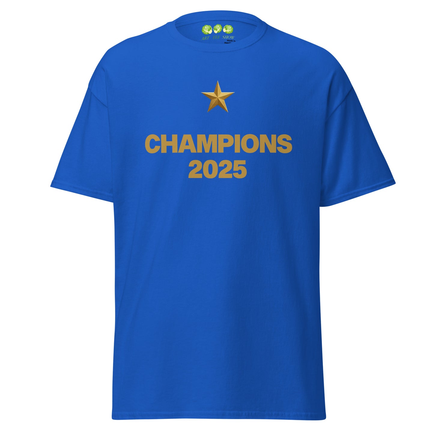 Royal Blue PSG Champions League Winners 2025 fan art tribute unisex classic t-shirt from Art Tee Show 