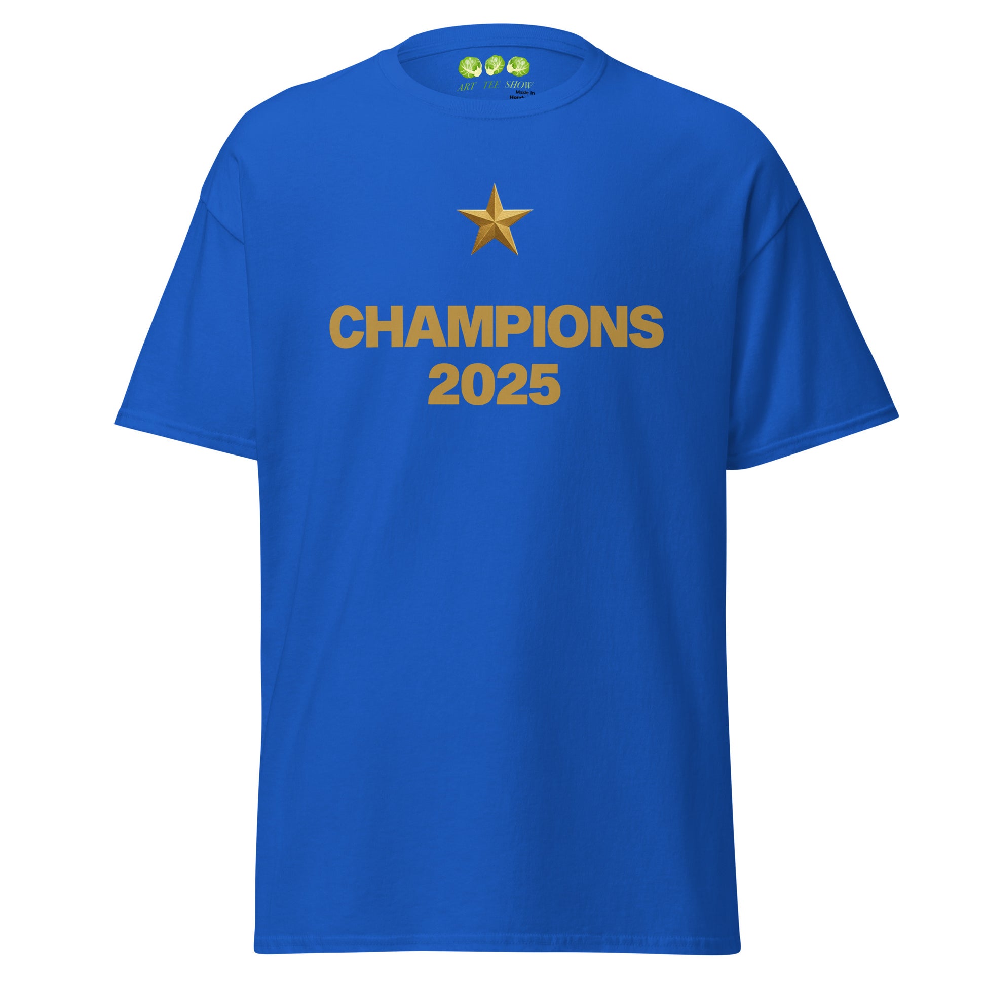 Royal Blue PSG Champions League Winners 2025 fan art tribute unisex classic t-shirt from Art Tee Show 