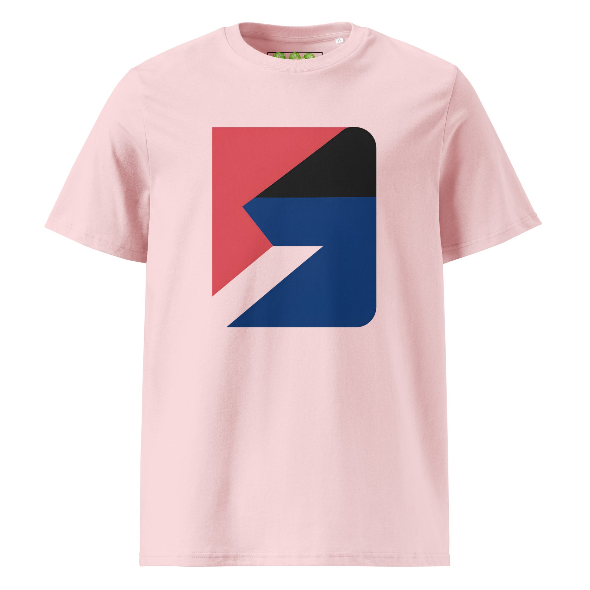 Chromatic Fracture Art Tee Show Unisex Organic t-shirt in Pink.