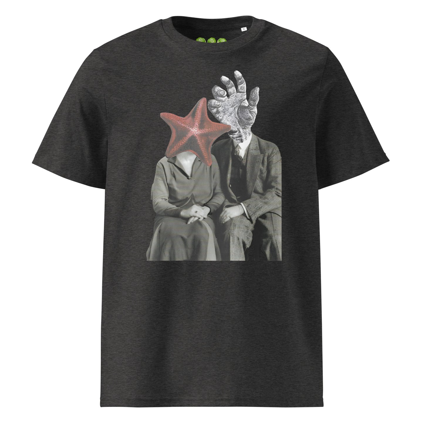 Darth Heather Grey "The Atlantis Lovers" collage artwork Unisex organic Art Tee Show t-shirt. Drop Nº4 of the ArtTeeShow + Ash Long collab.