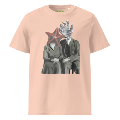 Fraiche Peche "The Atlantis Lovers" collage artwork Unisex organic Art Tee Show t-shirt. Drop Nº4 of the ArtTeeShow + Ash Long collab.