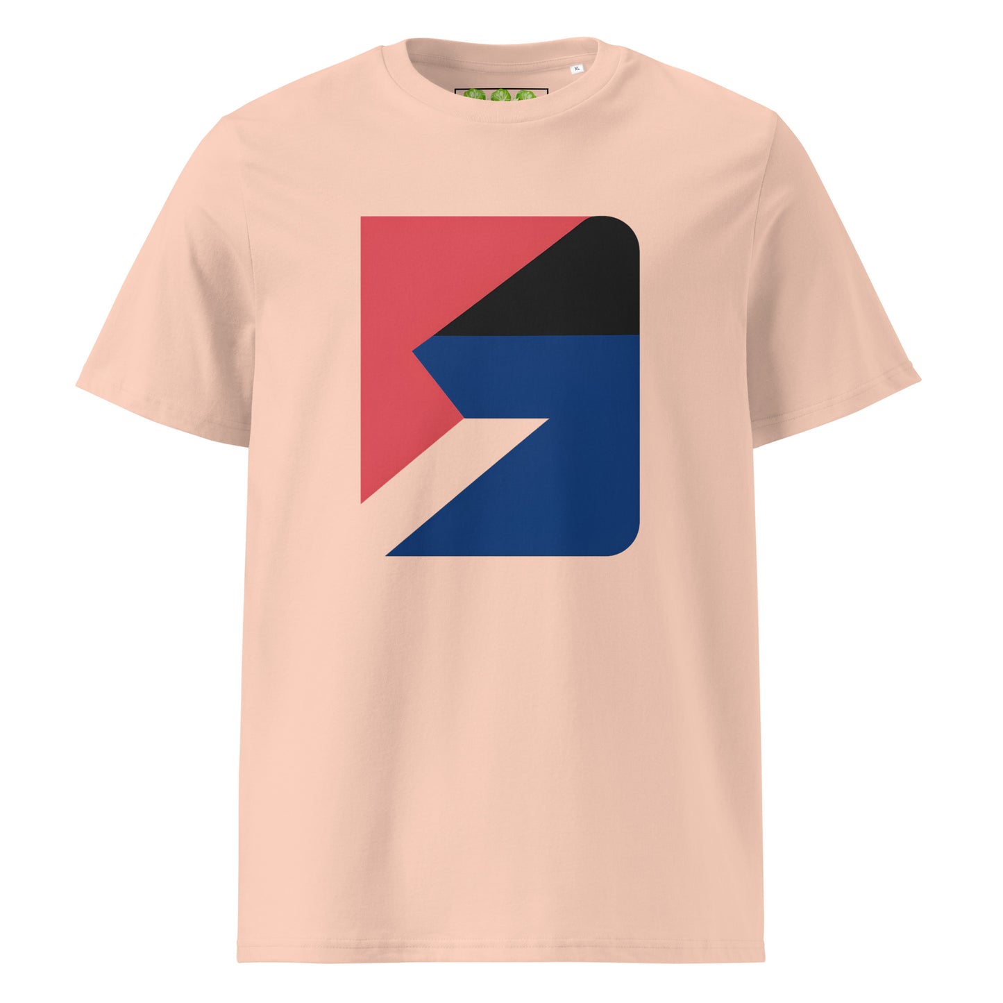 Chromatic Fracture Art Tee Show Unisex Organic t-shirt in Fraiche Peche.