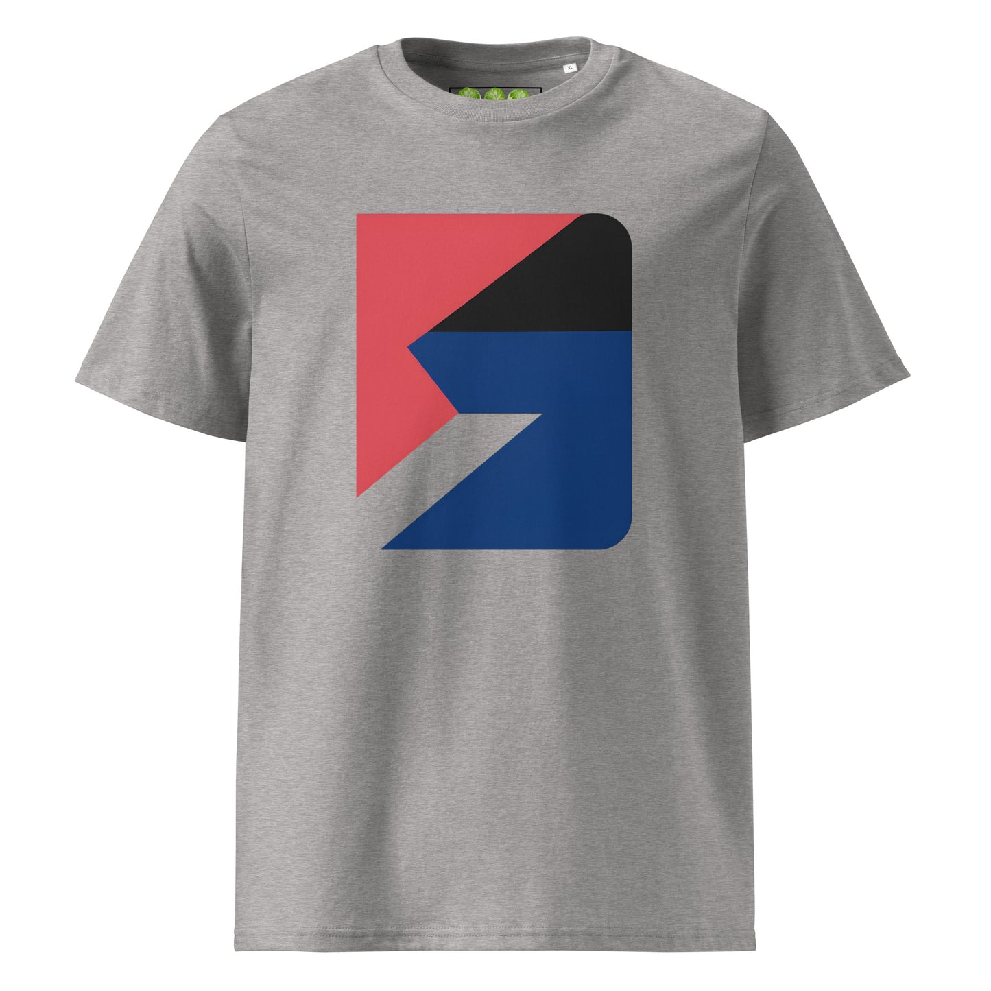 Chromatic Fracture Art Tee Show Unisex Organic t-shirt in Heather Grey.