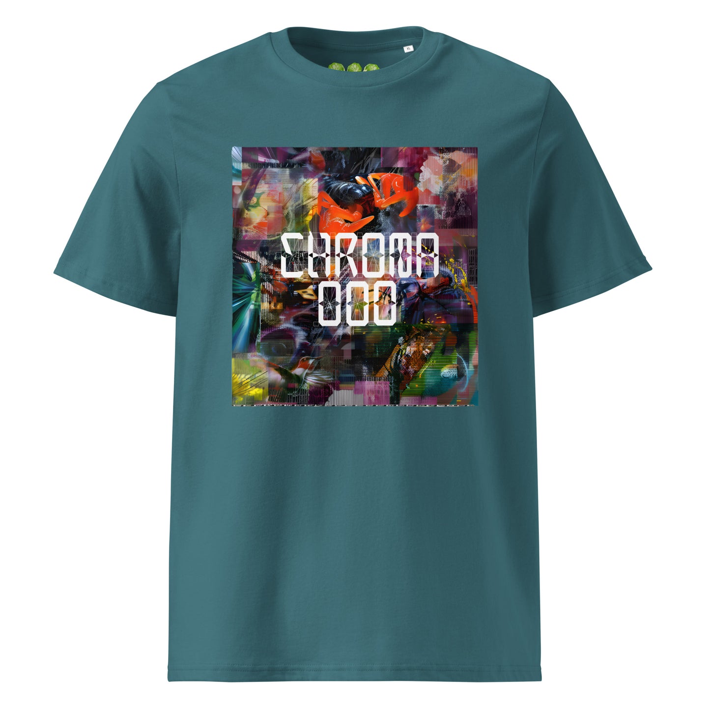 CHROMA 000 Bicep/ Chroma album fan art tribute unisex organic t-shirt in Stargazer Green.