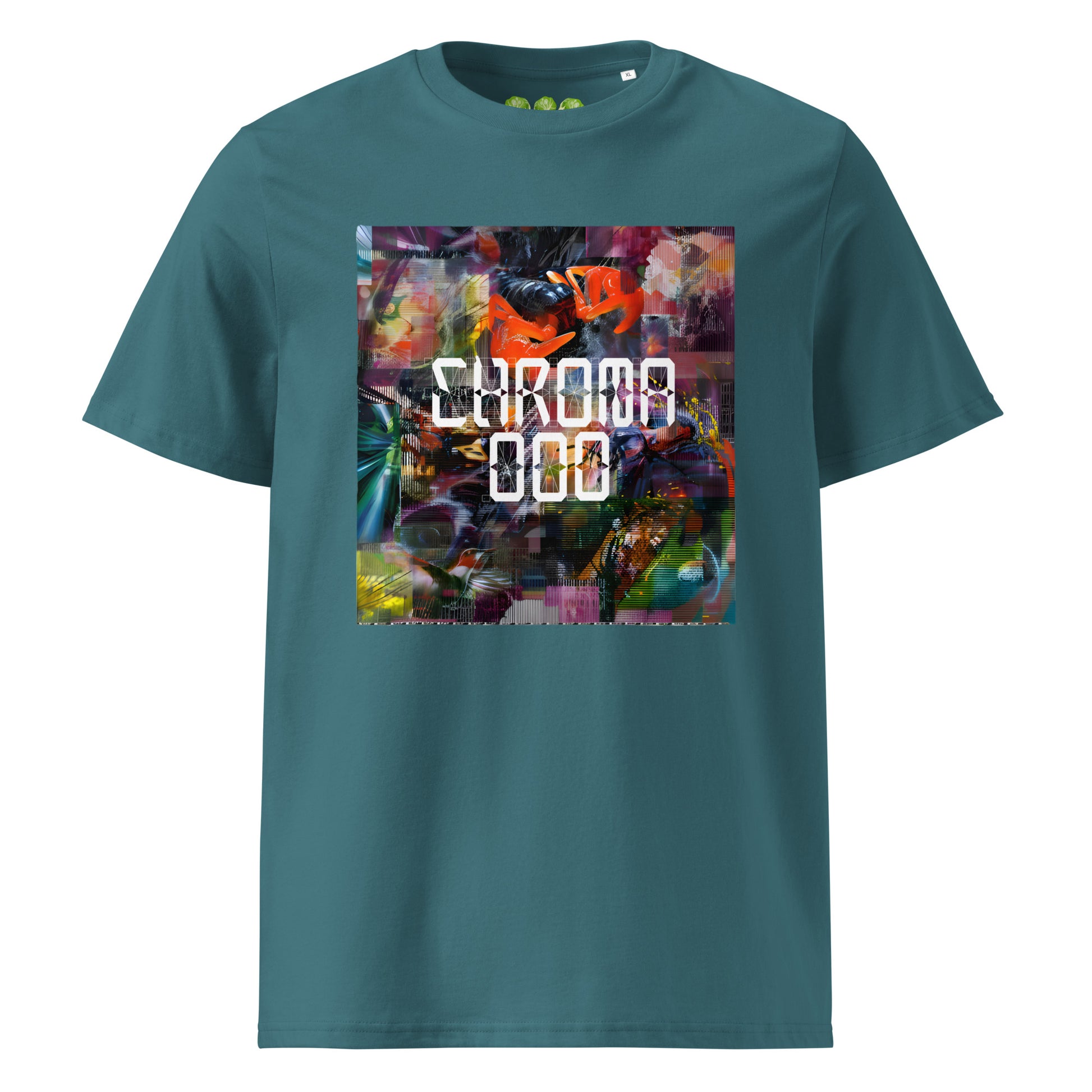 CHROMA 000 Bicep/ Chroma album fan art tribute unisex organic t-shirt in Stargazer Green.